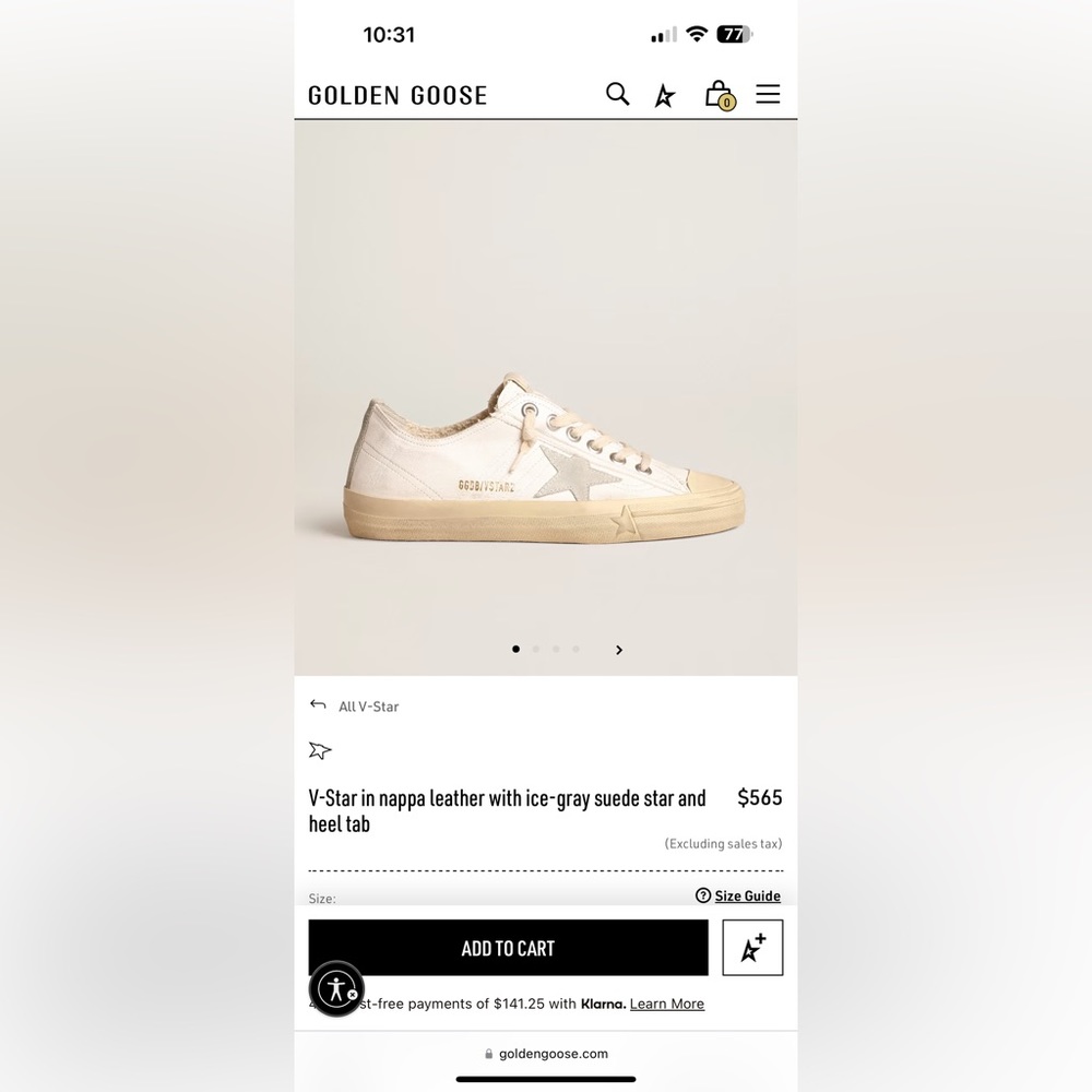 Golden Goose, V-Star in nappa leather with ice-gray suede star and heel tab